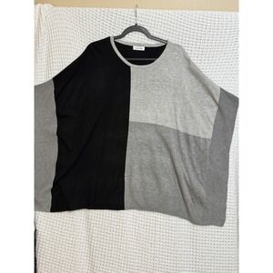 Calvin Klein Colorblock Poncho Sweater Oversized Women's